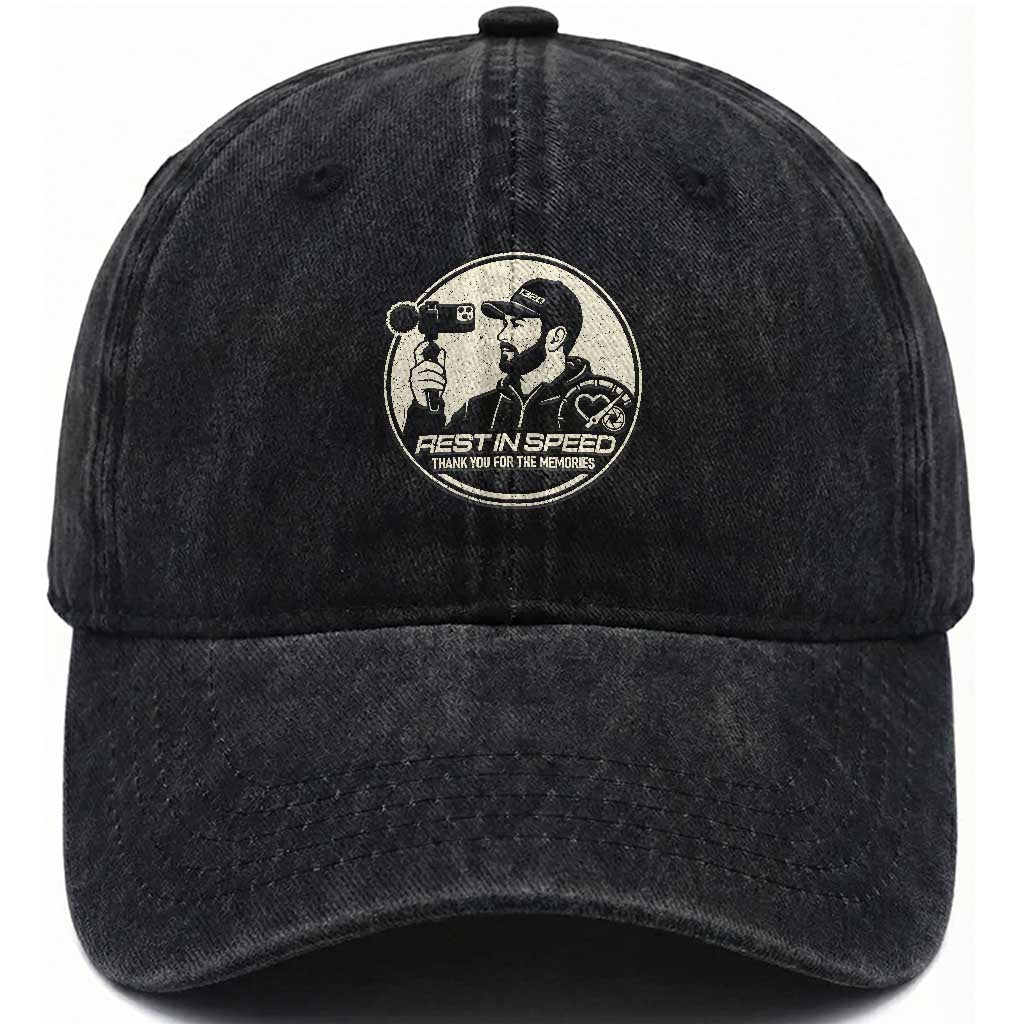 Rest In Speed Thank You For The Memories Washed Cotton Baseball Cap Automotive Media Legend Memorial Tribute