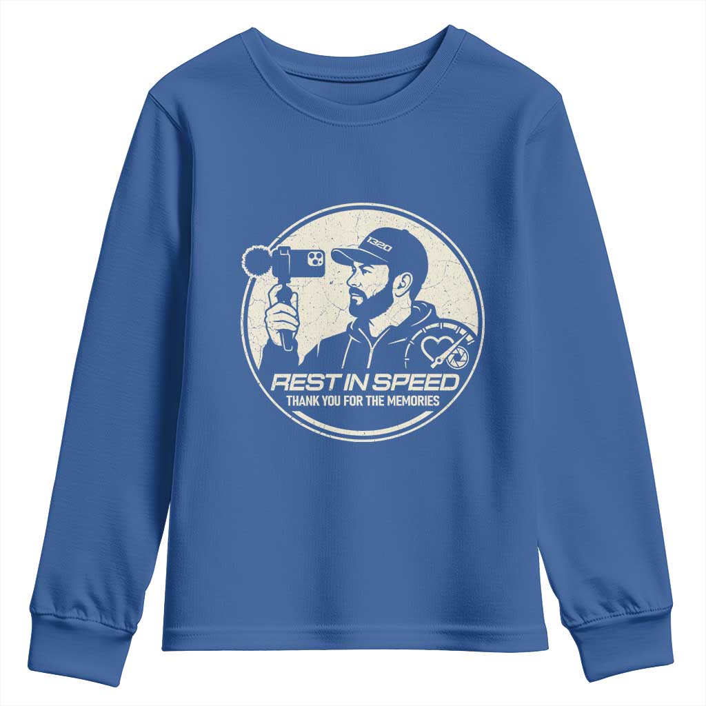 Rest In Speed Thank You For The Memories Youth Sweatshirt Automotive Media Legend Memorial Tribute