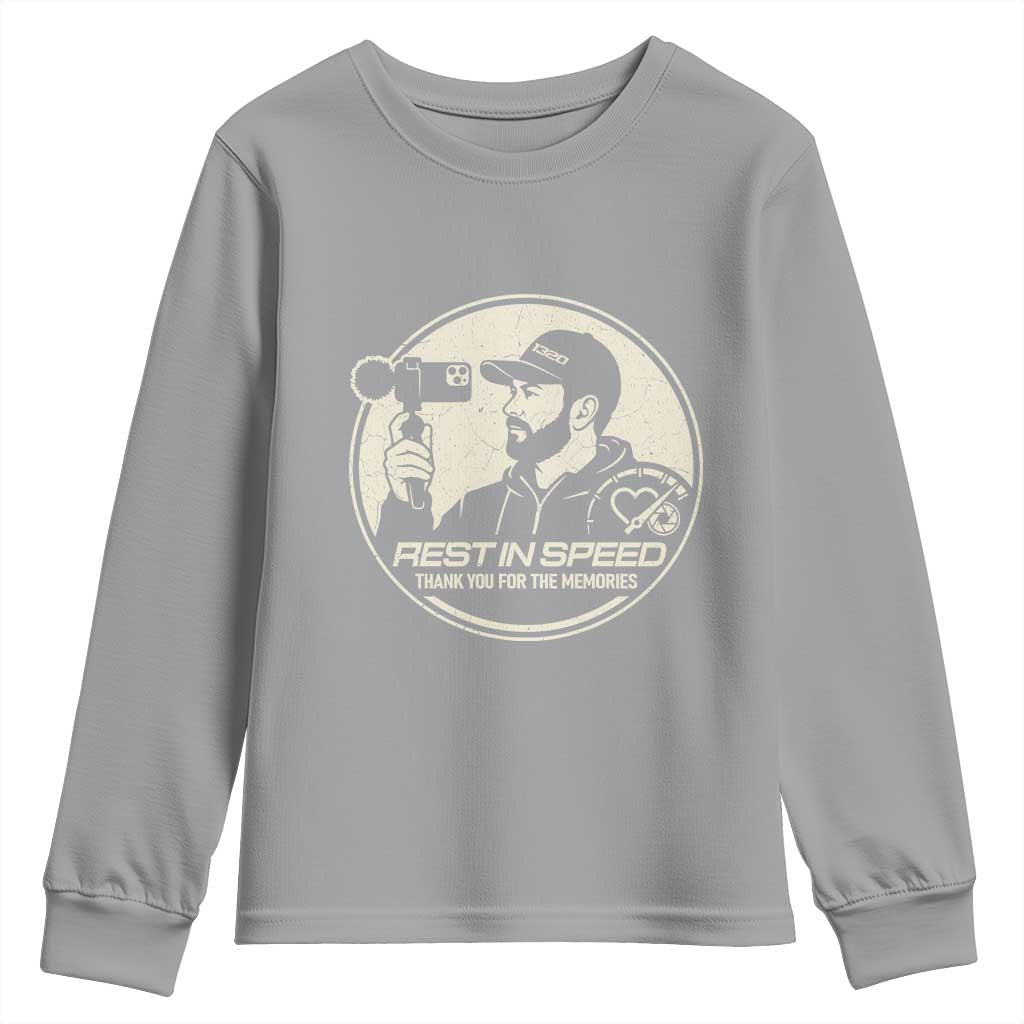 Rest In Speed Thank You For The Memories Youth Sweatshirt Automotive Media Legend Memorial Tribute