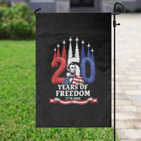 250 Years of Freedom Abraham Lincoln Patriotic Garden Flag US Fighter Jets Red White and Blue 1776 to 2026 Semiquincentennial