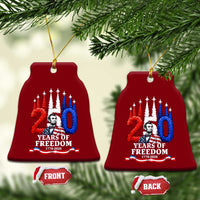 250 Years of Freedom Abraham Lincoln Patriotic Ceramic Ornament US Fighter Jets Red White and Blue 1776 to 2026 Semiquincentennial