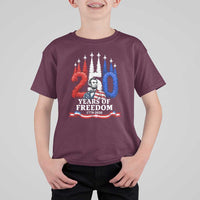 250 Years of Freedom Abraham Lincoln Patriotic T Shirt For Kid US Fighter Jets Red White and Blue 1776 to 2026 Semiquincentennial