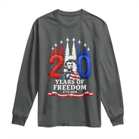 250 Years of Freedom Abraham Lincoln Patriotic Long Sleeve Shirt US Fighter Jets Red White and Blue 1776 to 2026 Semiquincentennial