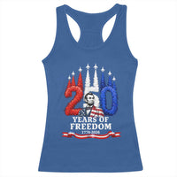 250 Years of Freedom Abraham Lincoln Patriotic Racerback Tank Top US Fighter Jets Red White and Blue 1776 to 2026 Semiquincentennial