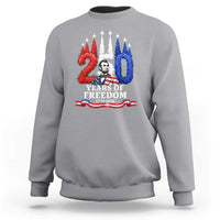 250 Years of Freedom Abraham Lincoln Patriotic Sweatshirt US Fighter Jets Red White and Blue 1776 to 2026 Semiquincentennial