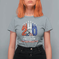 250 Years of Freedom Abraham Lincoln Patriotic T Shirt For Women US Fighter Jets Red White and Blue 1776 to 2026 Semiquincentennial