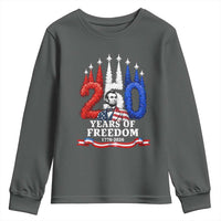250 Years of Freedom Abraham Lincoln Patriotic Youth Sweatshirt US Fighter Jets Red White and Blue 1776 to 2026 Semiquincentennial