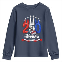 250 Years of Freedom Abraham Lincoln Patriotic Youth Sweatshirt US Fighter Jets Red White and Blue 1776 to 2026 Semiquincentennial