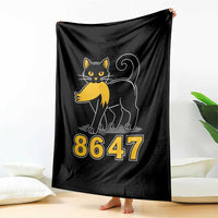 8647 Black Cat Golden Hair Prey Throw Blanket Funny Coded Political Satire
