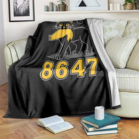8647 Black Cat Golden Hair Prey Throw Blanket Funny Coded Political Satire
