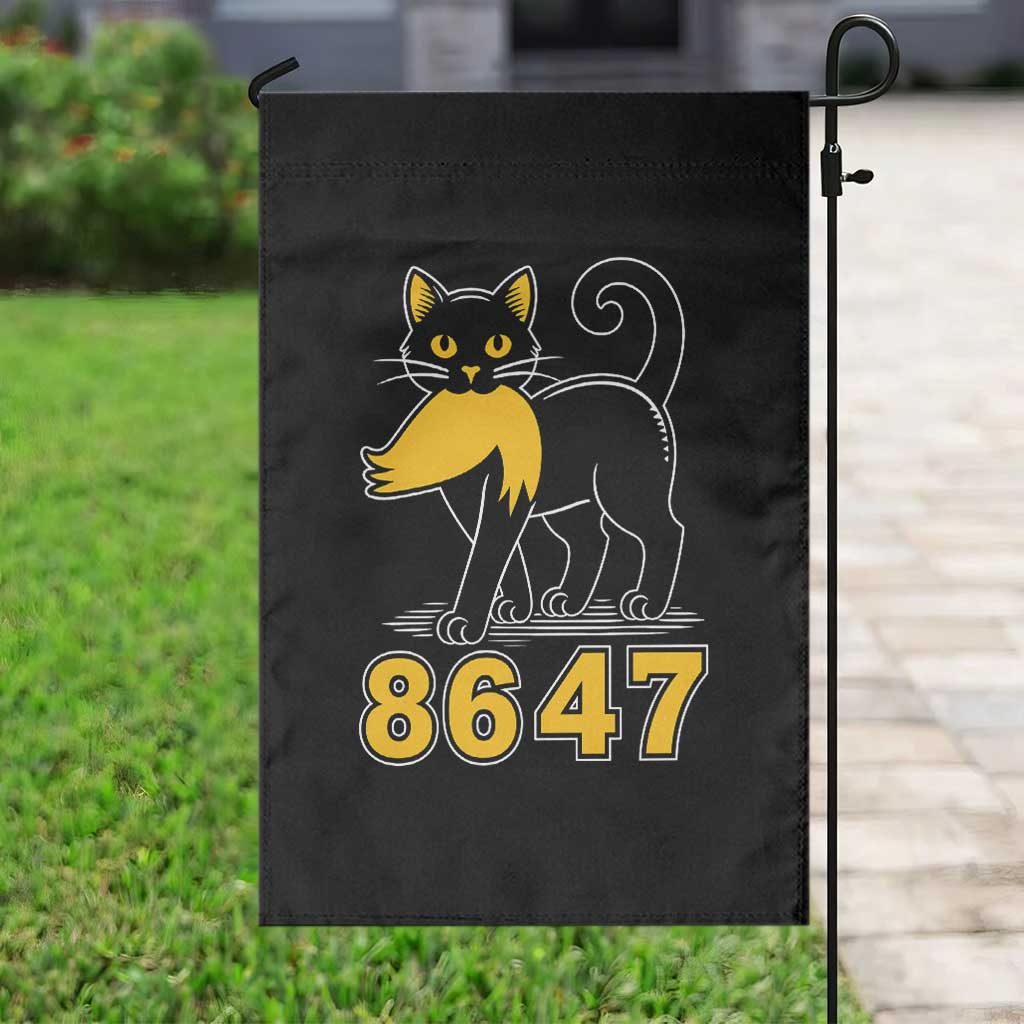 8647 Black Cat Golden Hair Prey Garden Flag Funny Coded Political Satire
