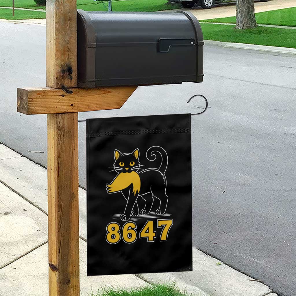 8647 Black Cat Golden Hair Prey Garden Flag Funny Coded Political Satire
