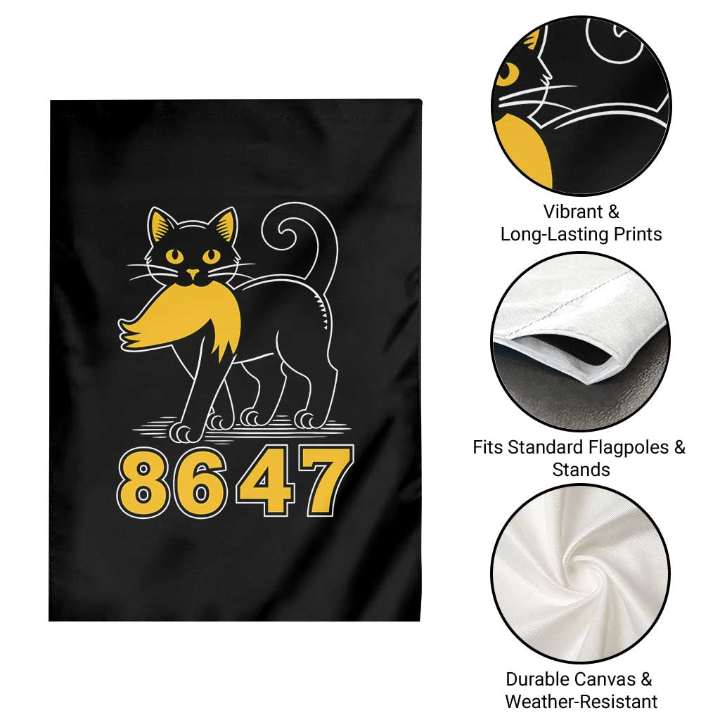 8647 Black Cat Golden Hair Prey Garden Flag Funny Coded Political Satire