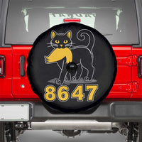8647 Black Cat Golden Hair Prey Spare Tire Cover Funny Coded Political Satire
