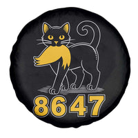 8647 Black Cat Golden Hair Prey Spare Tire Cover Funny Coded Political Satire