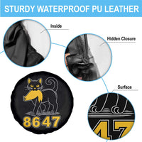 8647 Black Cat Golden Hair Prey Spare Tire Cover Funny Coded Political Satire