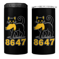8647 Black Cat Golden Hair Prey 4 in 1 Can Cooler Tumbler Funny Coded Political Satire