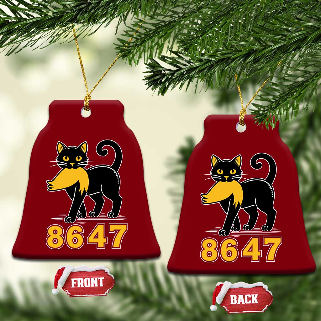 8647 Black Cat Golden Hair Prey Ceramic Ornament Funny Coded Political Satire