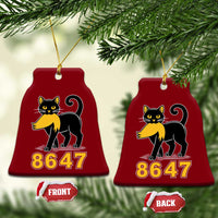 8647 Black Cat Golden Hair Prey Ceramic Ornament Funny Coded Political Satire