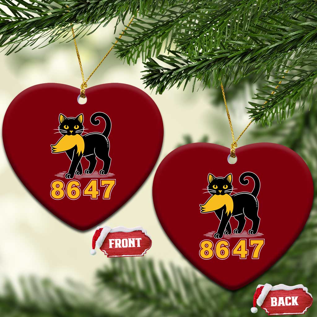 8647 Black Cat Golden Hair Prey Ceramic Ornament Funny Coded Political Satire