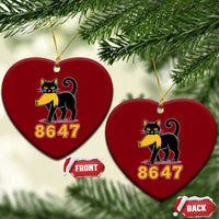 8647 Black Cat Golden Hair Prey Ceramic Ornament Funny Coded Political Satire