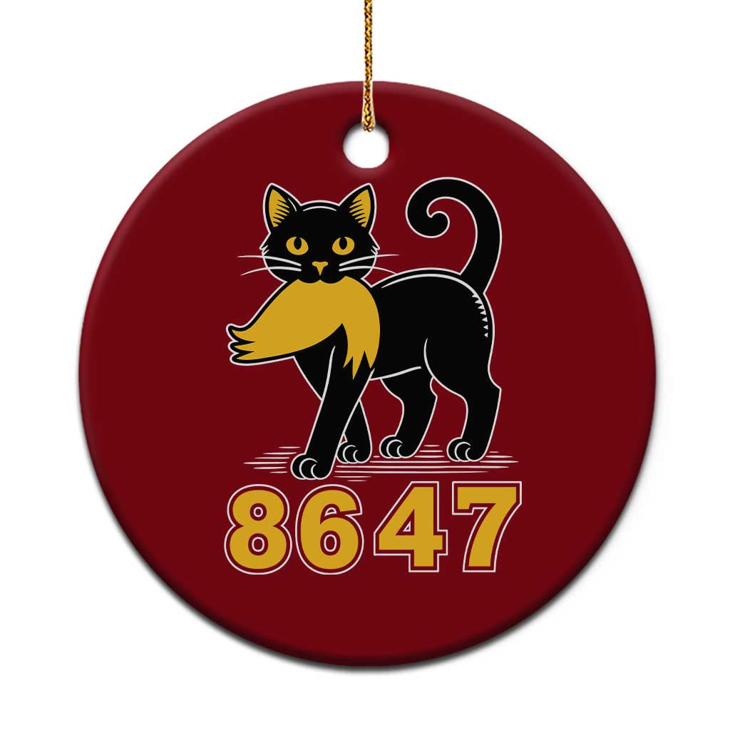 8647 Black Cat Golden Hair Prey Ceramic Ornament Funny Coded Political Satire