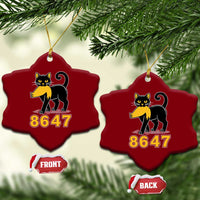 8647 Black Cat Golden Hair Prey Ceramic Ornament Funny Coded Political Satire