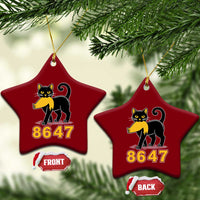 8647 Black Cat Golden Hair Prey Ceramic Ornament Funny Coded Political Satire