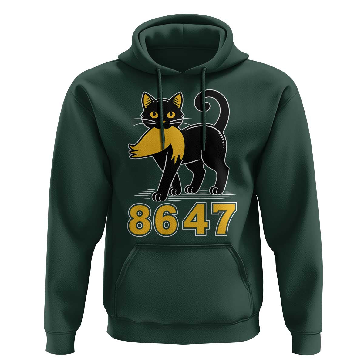 8647 Black Cat Golden Hair Prey Hoodie Funny Coded Political Satire
