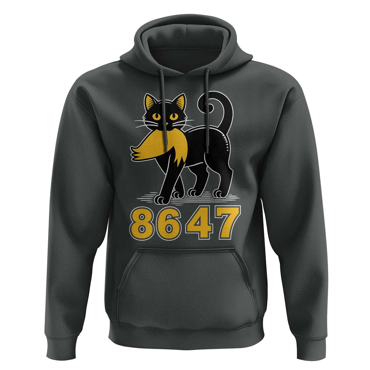8647 Black Cat Golden Hair Prey Hoodie Funny Coded Political Satire