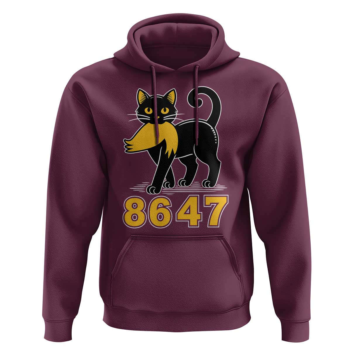 8647 Black Cat Golden Hair Prey Hoodie Funny Coded Political Satire