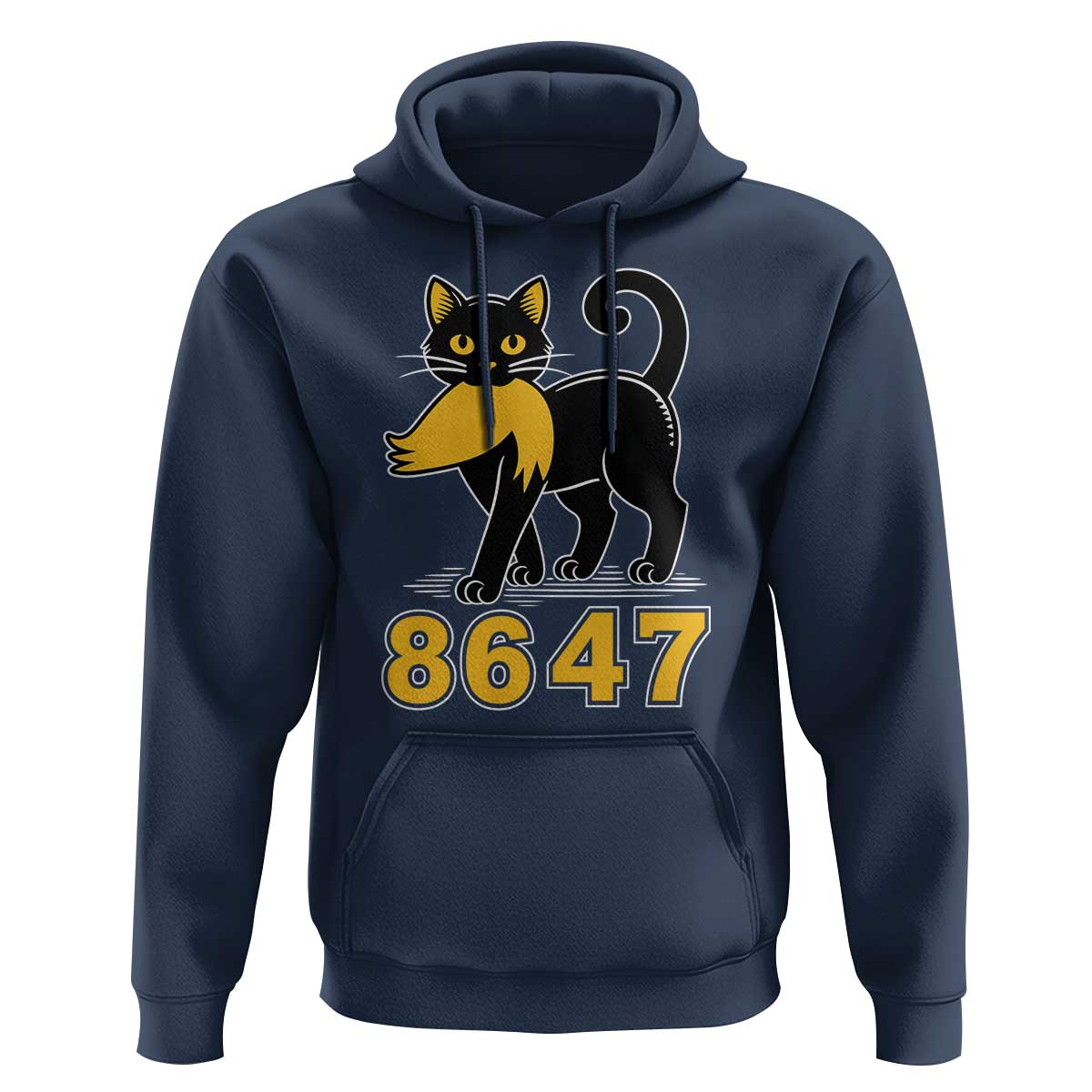 8647 Black Cat Golden Hair Prey Hoodie Funny Coded Political Satire