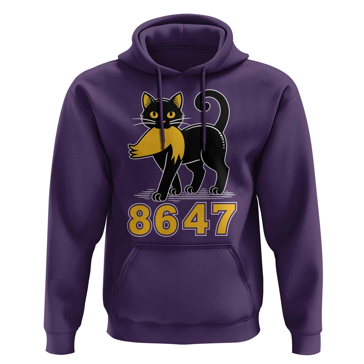 8647 Black Cat Golden Hair Prey Hoodie Funny Coded Political Satire