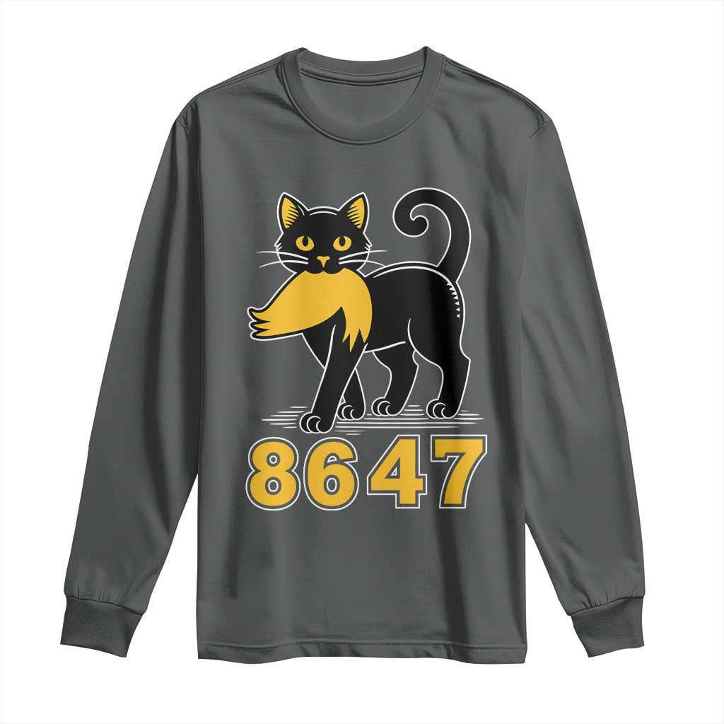 8647 Black Cat Golden Hair Prey Long Sleeve Shirt Funny Coded Political Satire