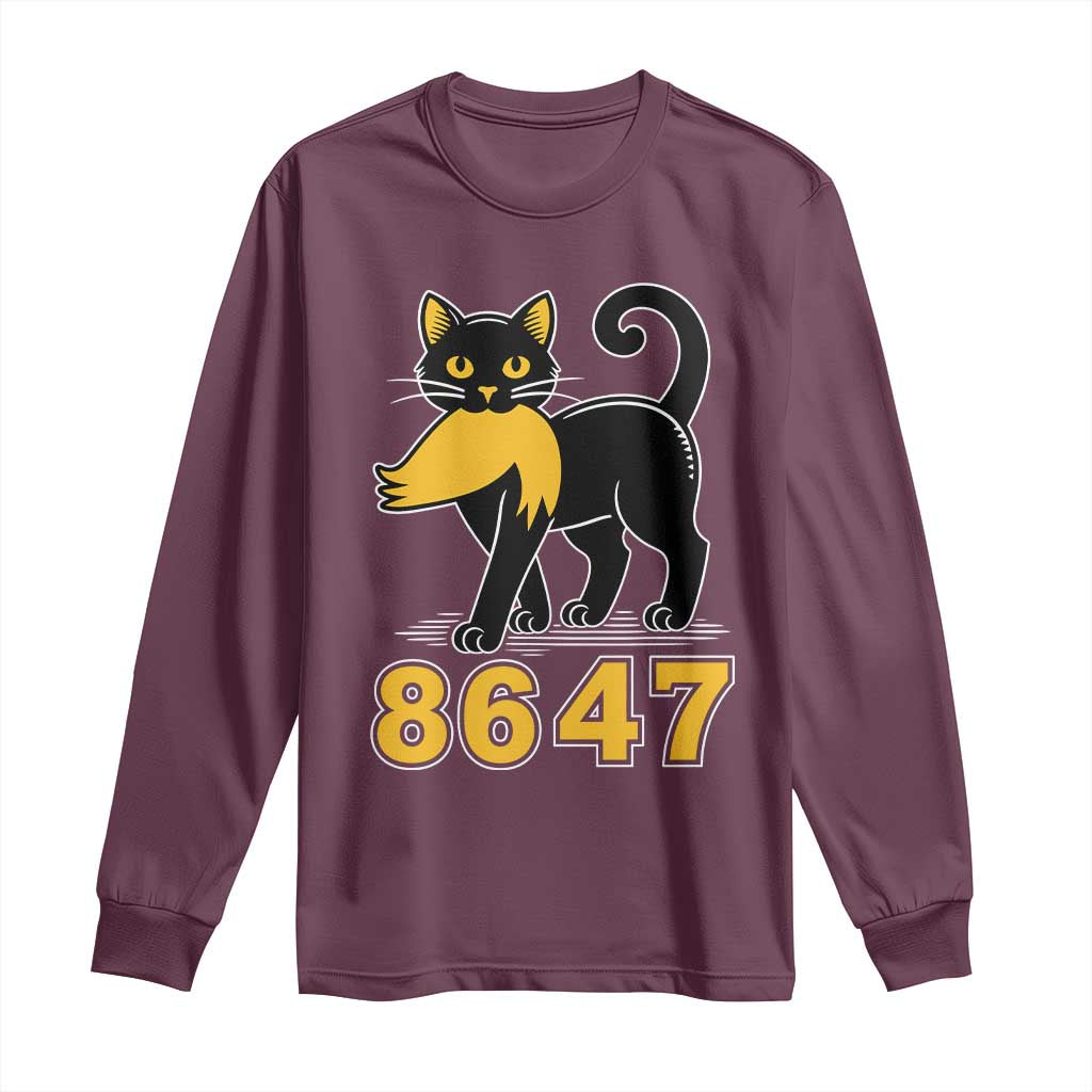 8647 Black Cat Golden Hair Prey Long Sleeve Shirt Funny Coded Political Satire