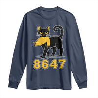 8647 Black Cat Golden Hair Prey Long Sleeve Shirt Funny Coded Political Satire