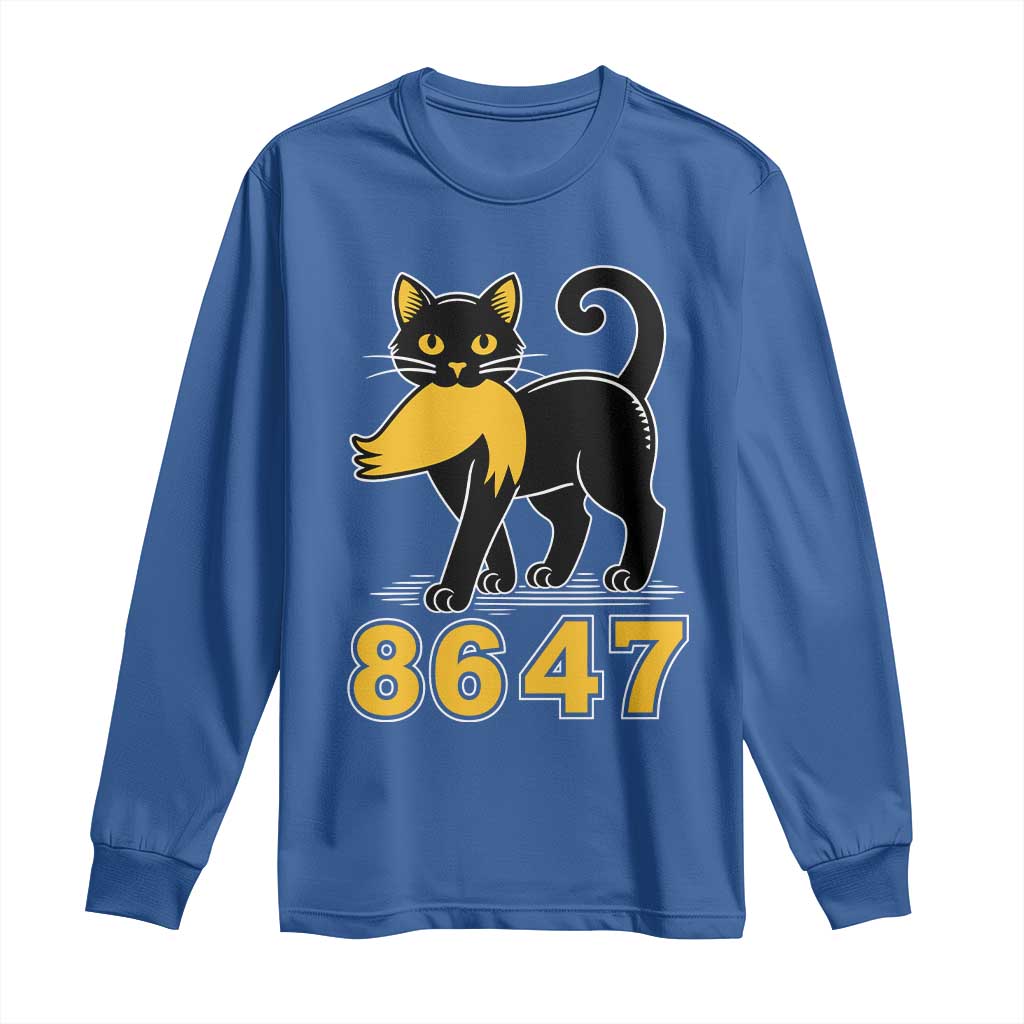 8647 Black Cat Golden Hair Prey Long Sleeve Shirt Funny Coded Political Satire