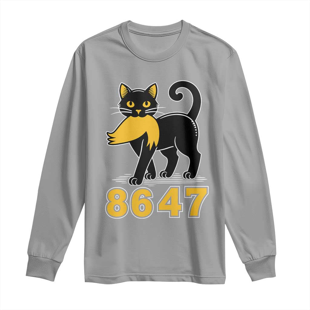 8647 Black Cat Golden Hair Prey Long Sleeve Shirt Funny Coded Political Satire