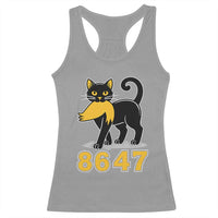 8647 Black Cat Golden Hair Prey Racerback Tank Top Funny Coded Political Satire