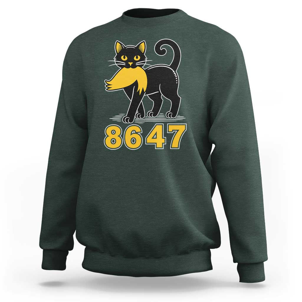 8647 Black Cat Golden Hair Prey Sweatshirt Funny Coded Political Satire