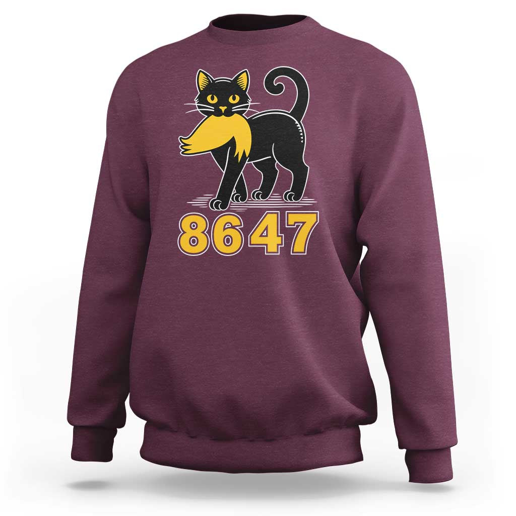 8647 Black Cat Golden Hair Prey Sweatshirt Funny Coded Political Satire