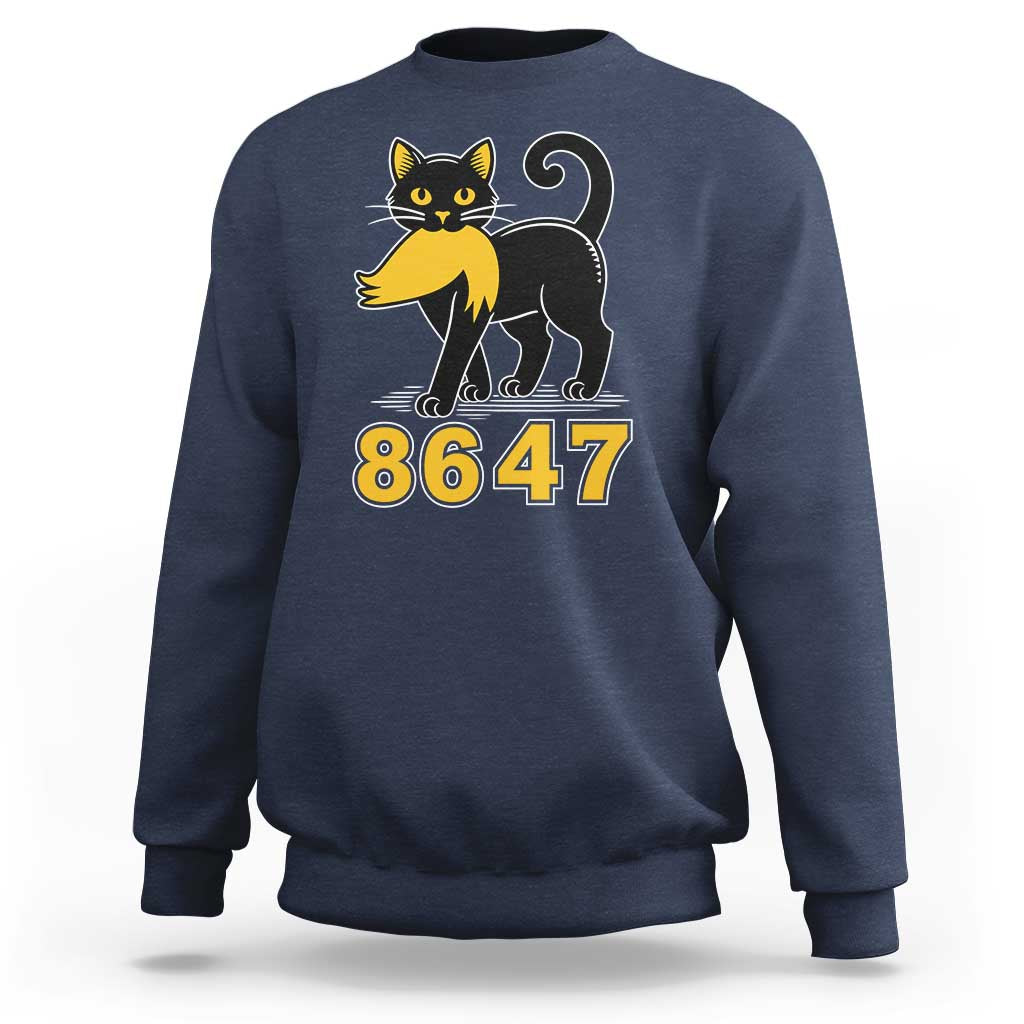 8647 Black Cat Golden Hair Prey Sweatshirt Funny Coded Political Satire
