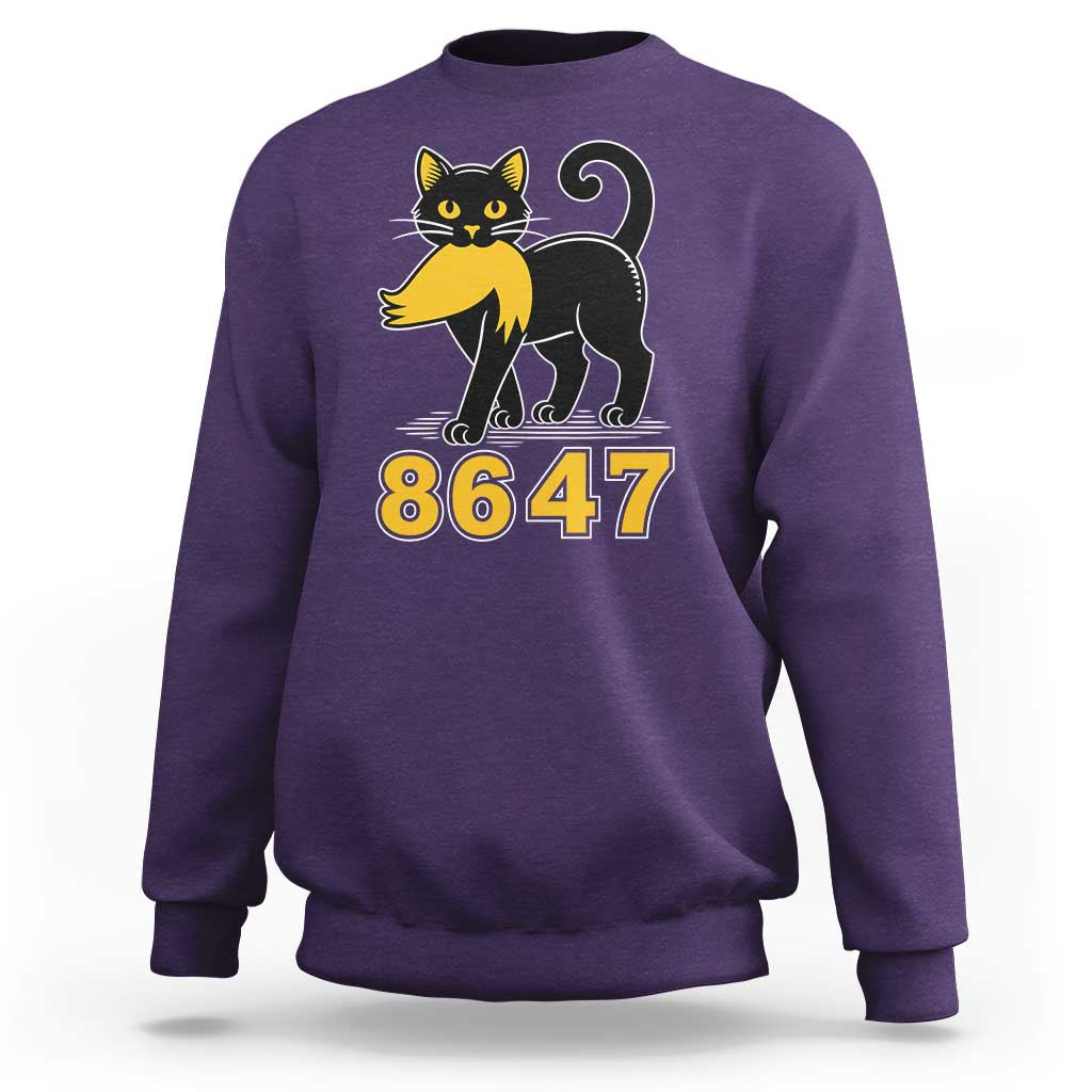 8647 Black Cat Golden Hair Prey Sweatshirt Funny Coded Political Satire