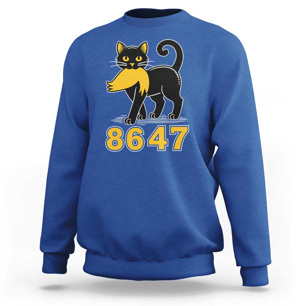8647 Black Cat Golden Hair Prey Sweatshirt Funny Coded Political Satire