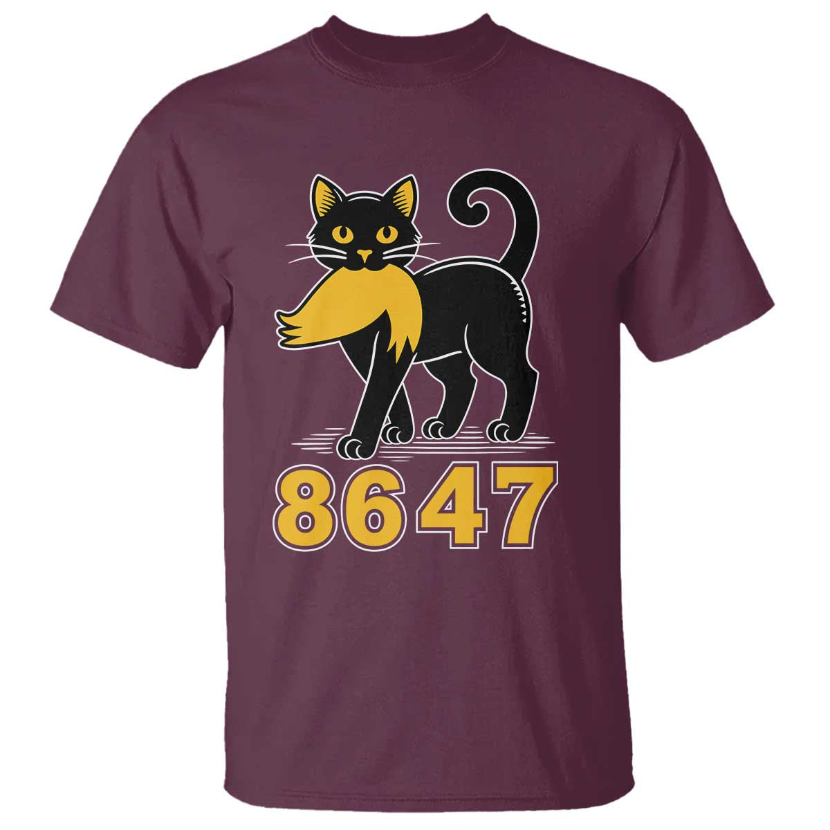 8647 Black Cat Golden Hair Prey T Shirt Funny Coded Political Satire
