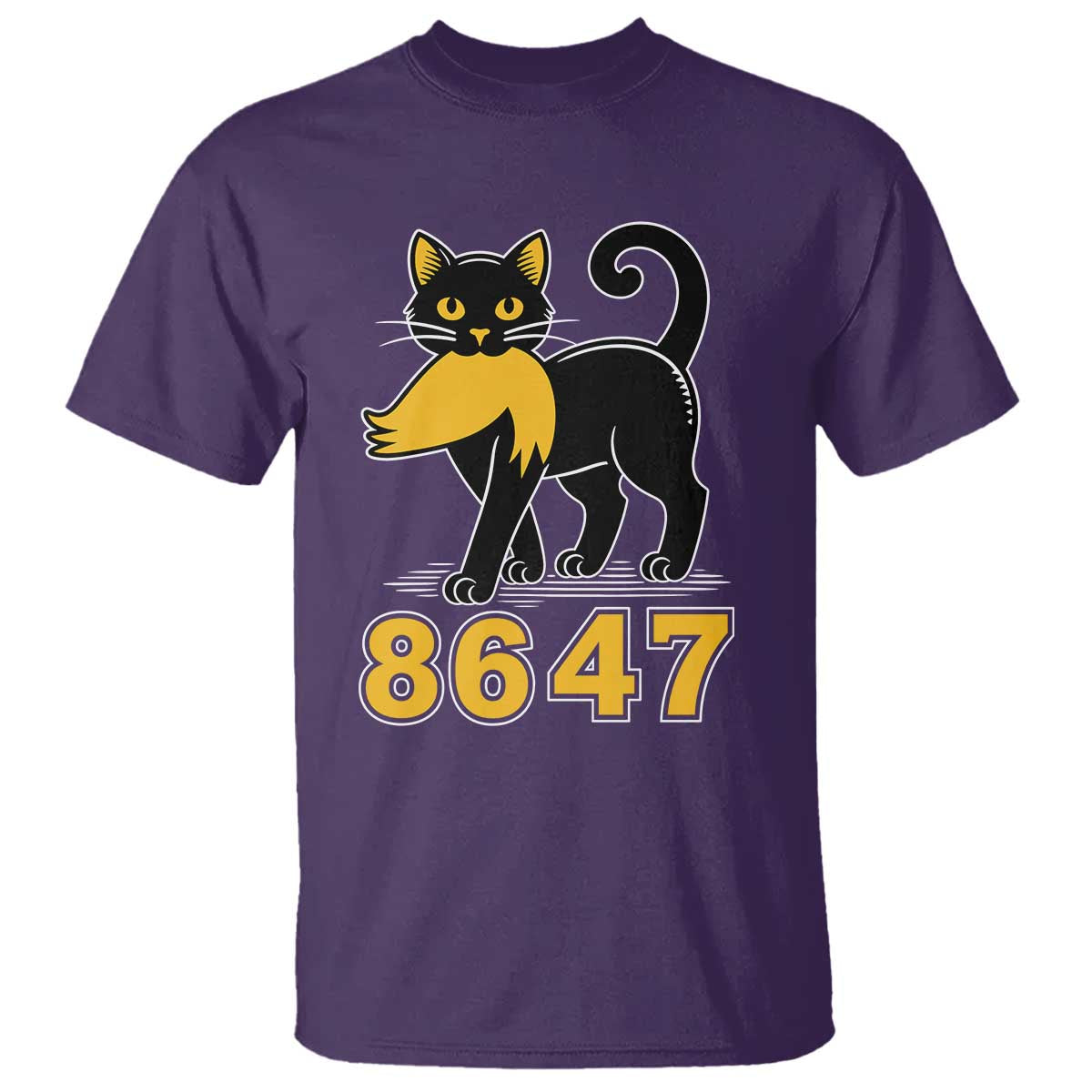 8647 Black Cat Golden Hair Prey T Shirt Funny Coded Political Satire