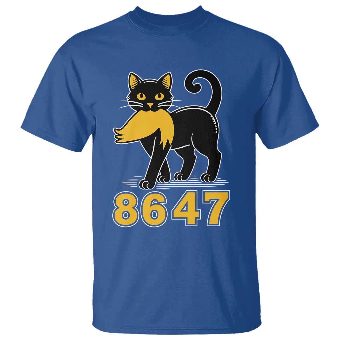 8647 Black Cat Golden Hair Prey T Shirt Funny Coded Political Satire
