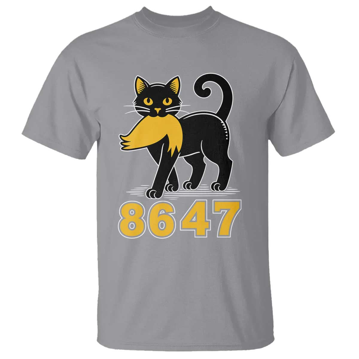 8647 Black Cat Golden Hair Prey T Shirt Funny Coded Political Satire