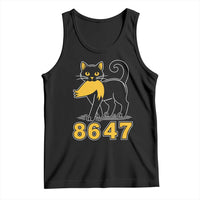 8647 Black Cat Golden Hair Prey Tank Top Funny Coded Political Satire