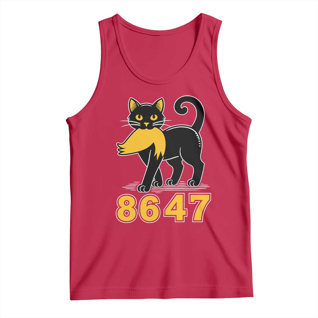 8647 Black Cat Golden Hair Prey Tank Top Funny Coded Political Satire